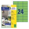 Kép 1/6 - Etikett AVERY 3450-10 70x37mm univerzális zöld 240 címke/doboz 10 ív/doboz