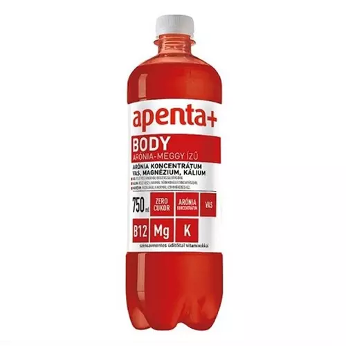 Ásványvíz szénsavmentes APENTA+ Body arónia-meggy ízű 0,75L